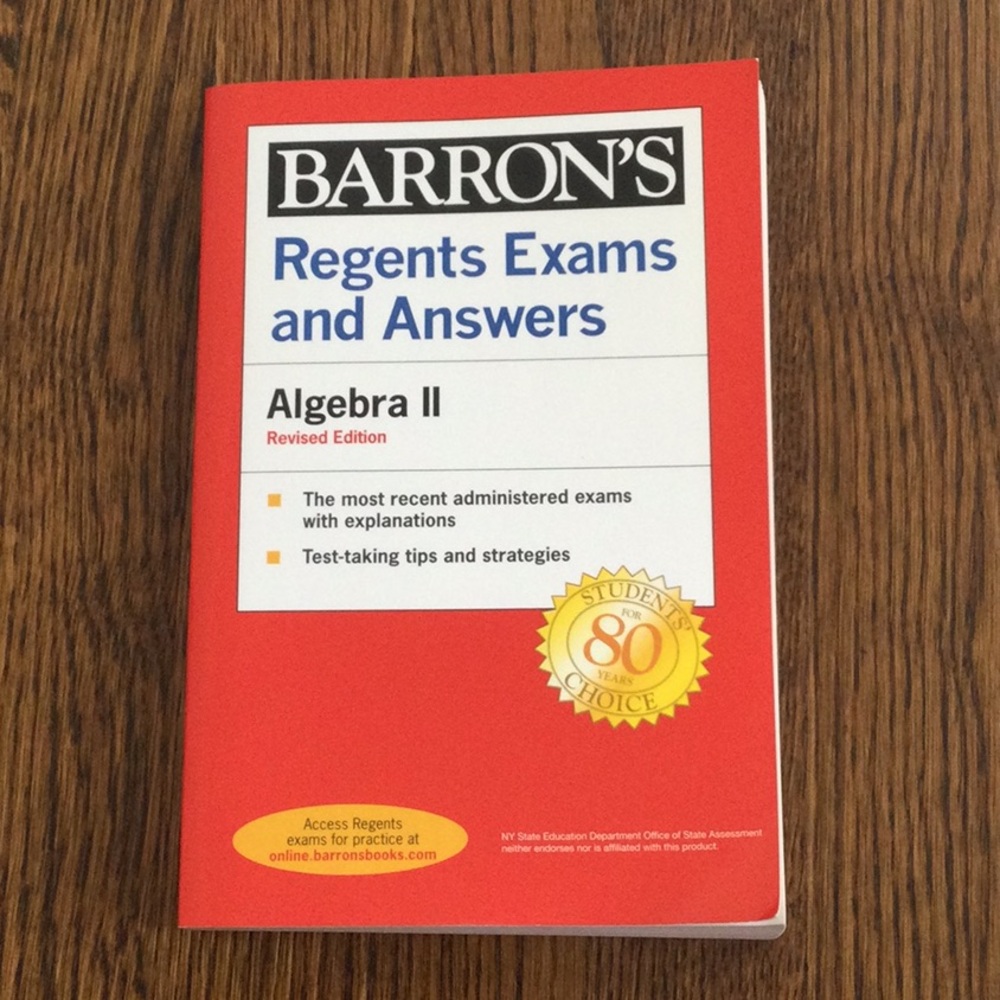 Barron's Regents Exams and Answers Algebra II Book
